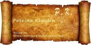 Petrika Klaudia névjegykártya