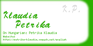 klaudia petrika business card